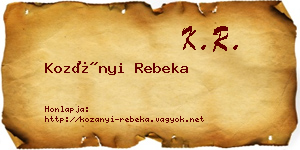 Kozányi Rebeka névjegykártya
