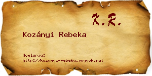 Kozányi Rebeka névjegykártya