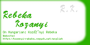 rebeka kozanyi business card